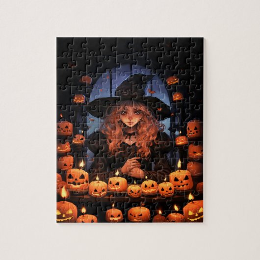 Cute Halloween Witch Legpuzzel (Verticaal)
