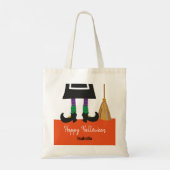 Cute Halloween Witch Legs Personalized Treat Tote Bag (Achterkant)