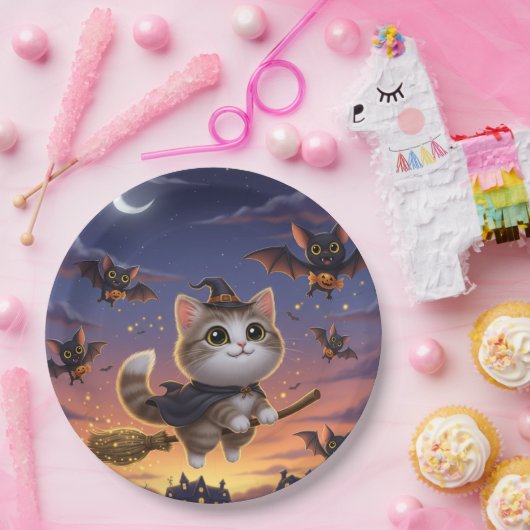 Cute Halloween Witch Papieren Bordje (Feest)