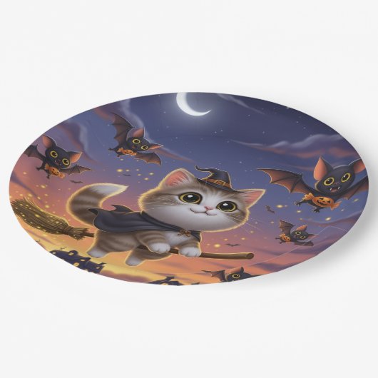 Cute Halloween Witch Papieren Bordje (Gekanteld)