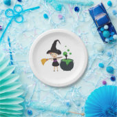 Cute Halloween Witch Papieren Bordje (Feest)