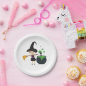 Cute Halloween Witch Papieren Bordje (Feest)