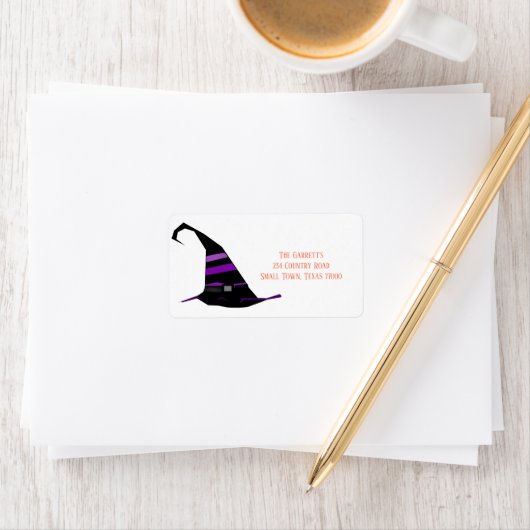 Cute Halloween Witch Pet Persoonlijk adres Etiket (Insitu)