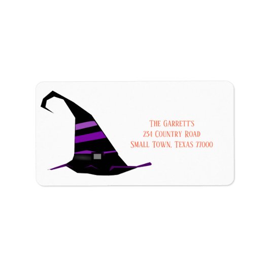 Cute Halloween Witch Pet Persoonlijk adres Etiket (Voorkant)