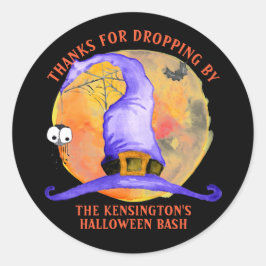 Cute Halloween Witch Pet Spider Waterverf Bedankt Ronde Sticker