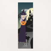 Cute Halloween Witch Pumpkin Black cat Monogram Yogamat (Voorkant)