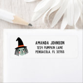 Cute Halloween Witch return address Etiket (Insitu)