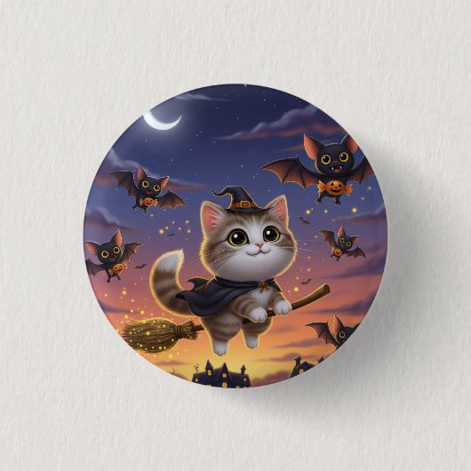 Cute Halloween Witch Ronde Button 3,2 Cm (Voorkant)