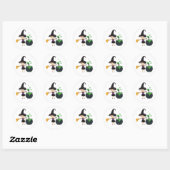 Cute Halloween Witch Ronde Sticker (Vel)