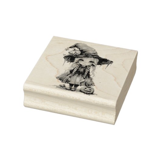 Cute Halloween Witch Rubberstempel (Stempel)