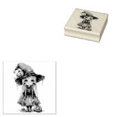Cute Halloween Witch Rubberstempel (Gestempeld)