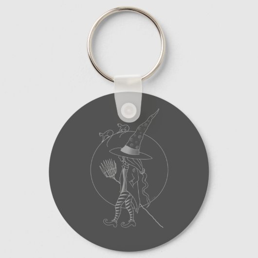 Cute Halloween Witch Sleutelhanger (Voorkant)