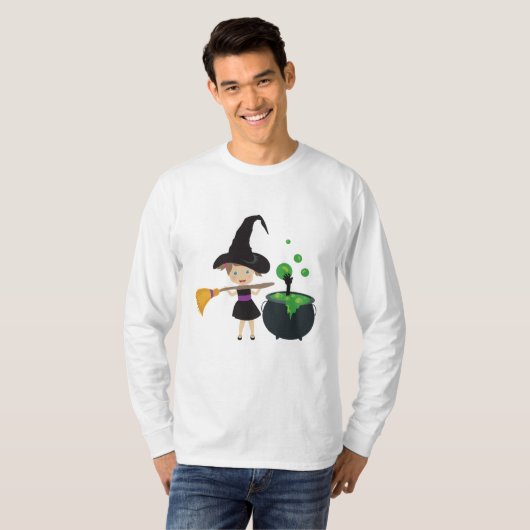 Cute Halloween Witch T-shirt (Voorkant volledig)