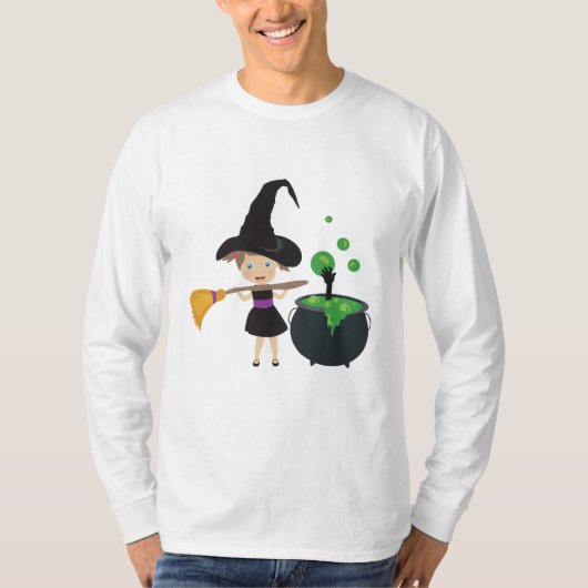 Cute Halloween Witch T-shirt (Voorkant)