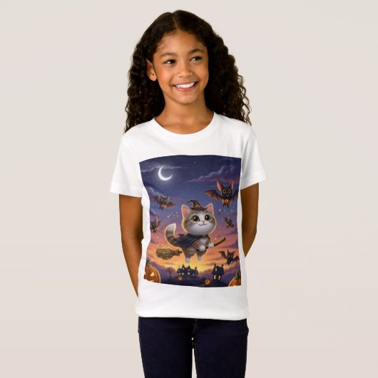 Cute Halloween Witch T-shirt (Voorkant volledig)