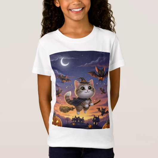 Cute Halloween Witch T-shirt (Voorkant)