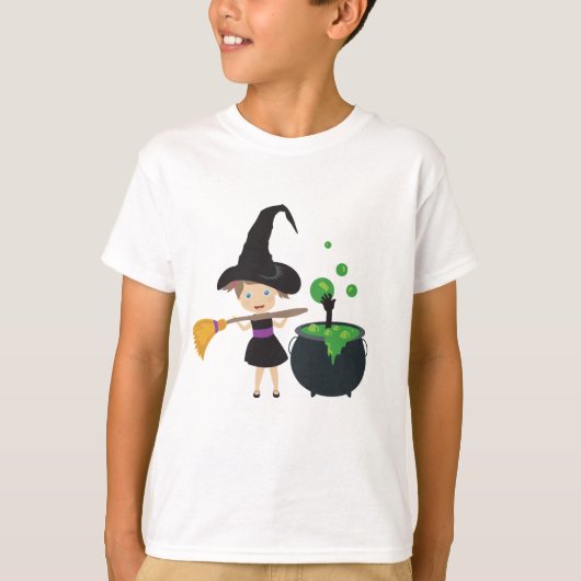 Cute Halloween Witch T-shirt (Voorkant)