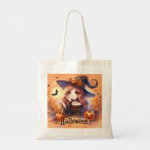 Cute Halloween Witch Tote Bag