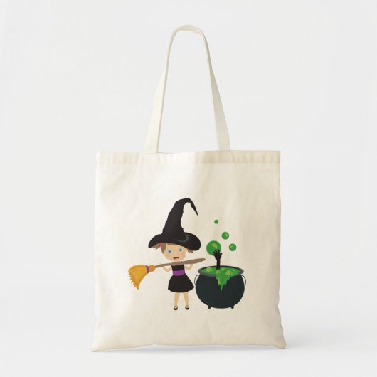 Cute Halloween Witch Tote Bag (Voorkant)