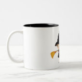 Cute Halloween Witch Tweekleurige Koffiemok (Links)