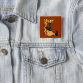 Cute Halloween Witch Vierkante Button 5,1 Cm (In situ)