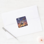 Cute Halloween Witch Vierkante Sticker (Envelop)