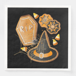 CUTE HALLOWEEN WITCHES HAT COFFIN SPIDER WEBS SERVET