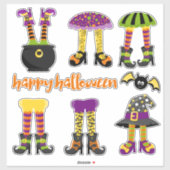 Cute Halloween Witches Legs Contour Sticker (Vel)