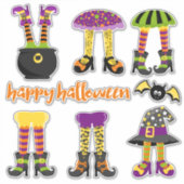Cute Halloween Witches Legs Contour Sticker (Voorkant)