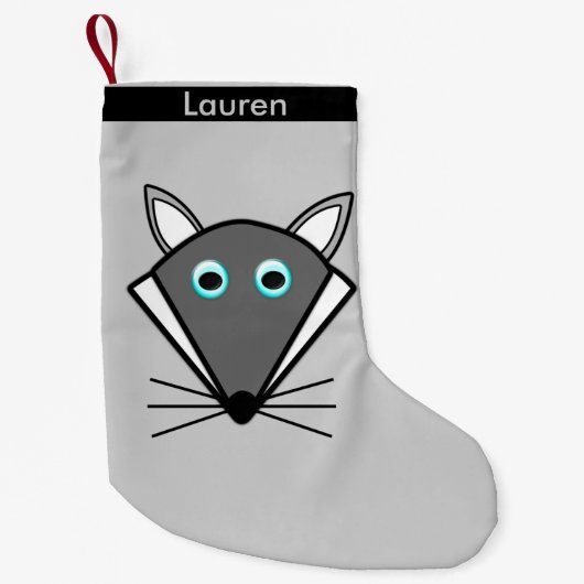 Cute Halloween Wolf Aangepaste kerststop Kleine Kerstsok (Voorkant)