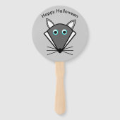 Cute Halloween Wolf Custom Hand Fan Handwaaier (Voorkant)