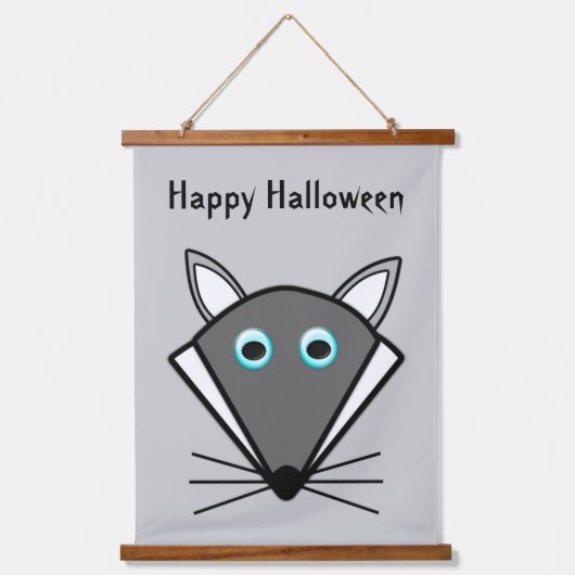 Cute Halloween Wolf Custom Hangend Wandkleed (Voorkant)