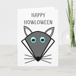 Cute Halloween Wolf Custom Kaart