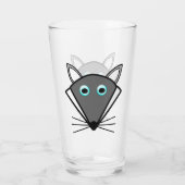 Cute Halloween Wolf Glas (Achterkant)