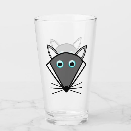 Cute Halloween Wolf Glas (Voorkant)