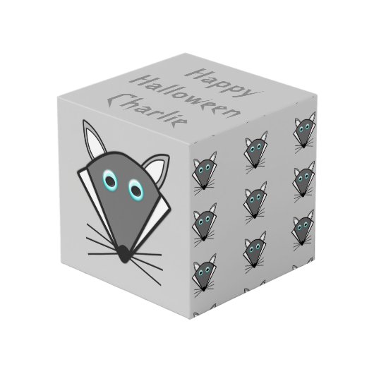 Cute Halloween Wolf Persoonlijk Kubus (Voorkant hoekig)