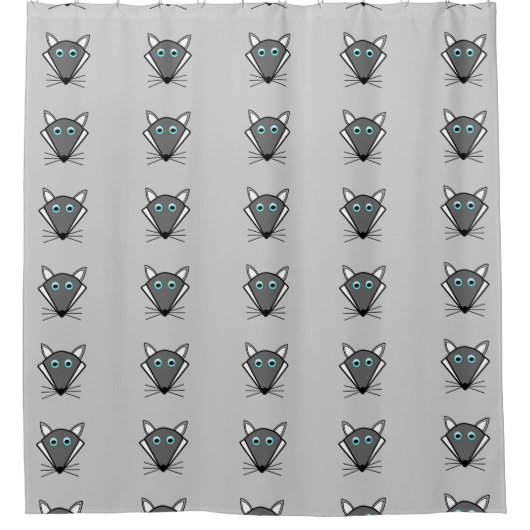 Cute Halloween Wolf Shower Curtain Douchegordijn (Voorkant)