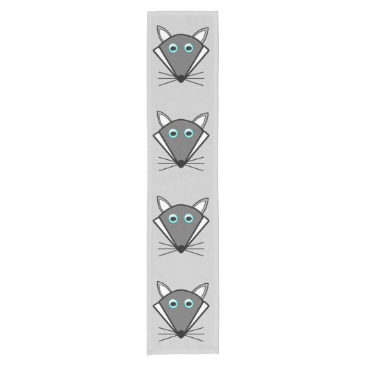 Cute Halloween Wolf Table Runner Korte Tafelloper (Voorkant)