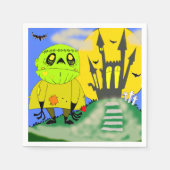 Cute Halloween Zombie en Castle Servetten (Voorkant)