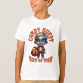 Cute Halloween Zombie Kid Candy Quest T-Shirt (Voorkant)