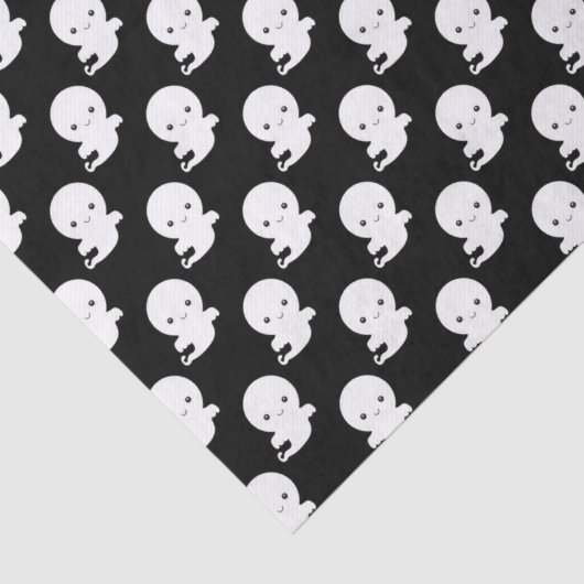 Cute Halloween zwarte en witte spoken Tissuepapier (Detail)