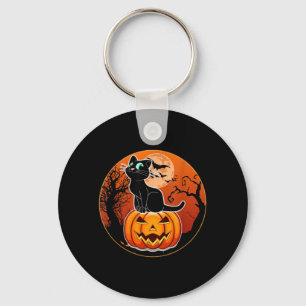 Cute Halloween Zwarte Kat Heksenhoed Pompoen Voor Sleutelhanger