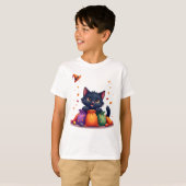 Cute halloween zwarte katten t-shirt (Voorkant volledig)