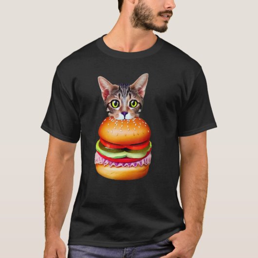 Cute Hamburger Cat Catburger BurgerCat Idea T-shirt (Voorkant)