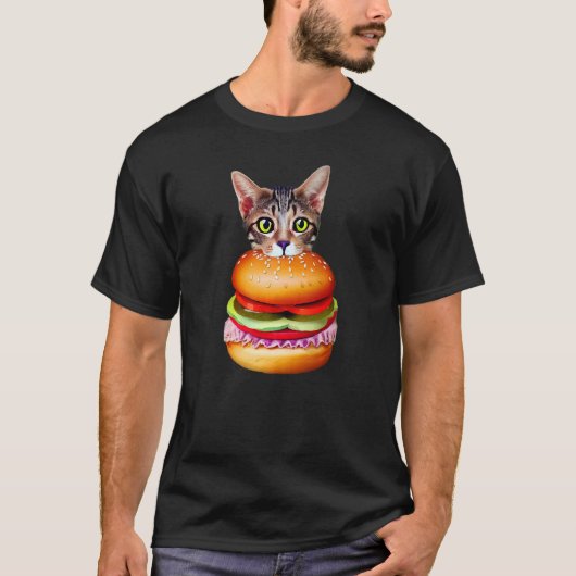 Cute Hamburger Cat Catburger BurgerCat Idea T-shirt (Voorkant)