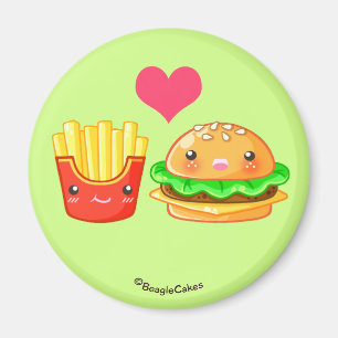 Cute Hamburger & Fries Magnet