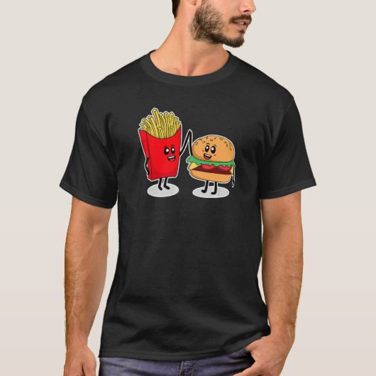 Cute Hamburger Men Women Hamburger French Fries    T-shirt (Voorkant)
