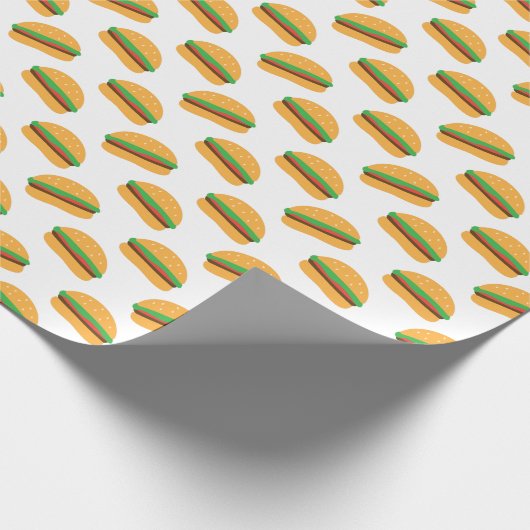 Cute Hamburger Pattern Cadeaupapier (Hoek)