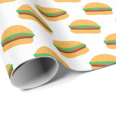 Cute Hamburger Pattern Cadeaupapier (Rol Hoek)