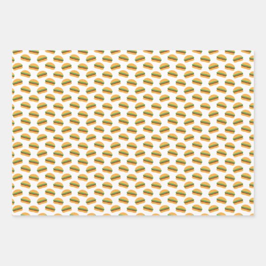 Cute Hamburger Pattern Inpakpapier Vel (Voorkant)